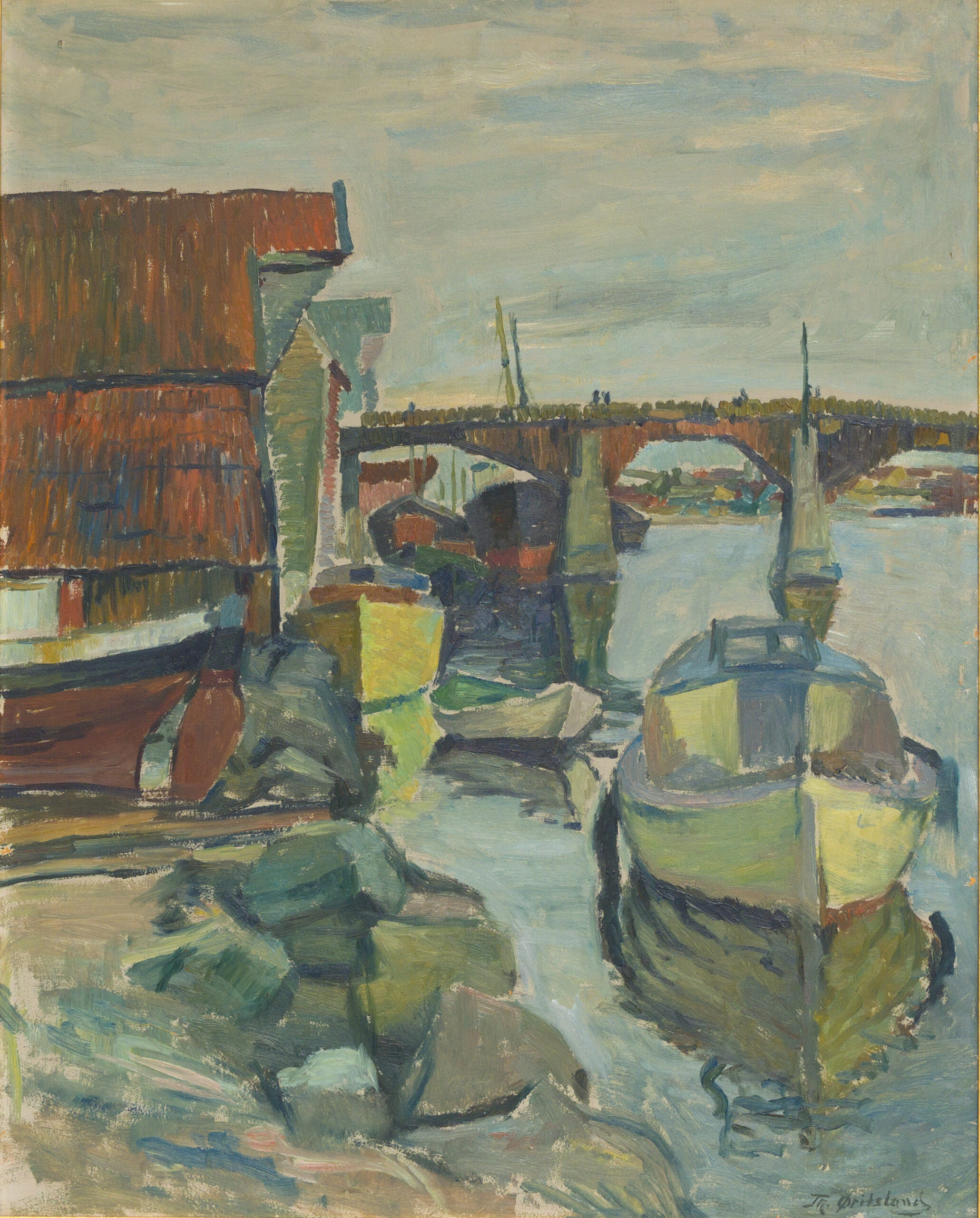 Fra Haugesjøen (ukjent datering) av Thorbjørn Øritsland. Testamentarisk gave i 2016.