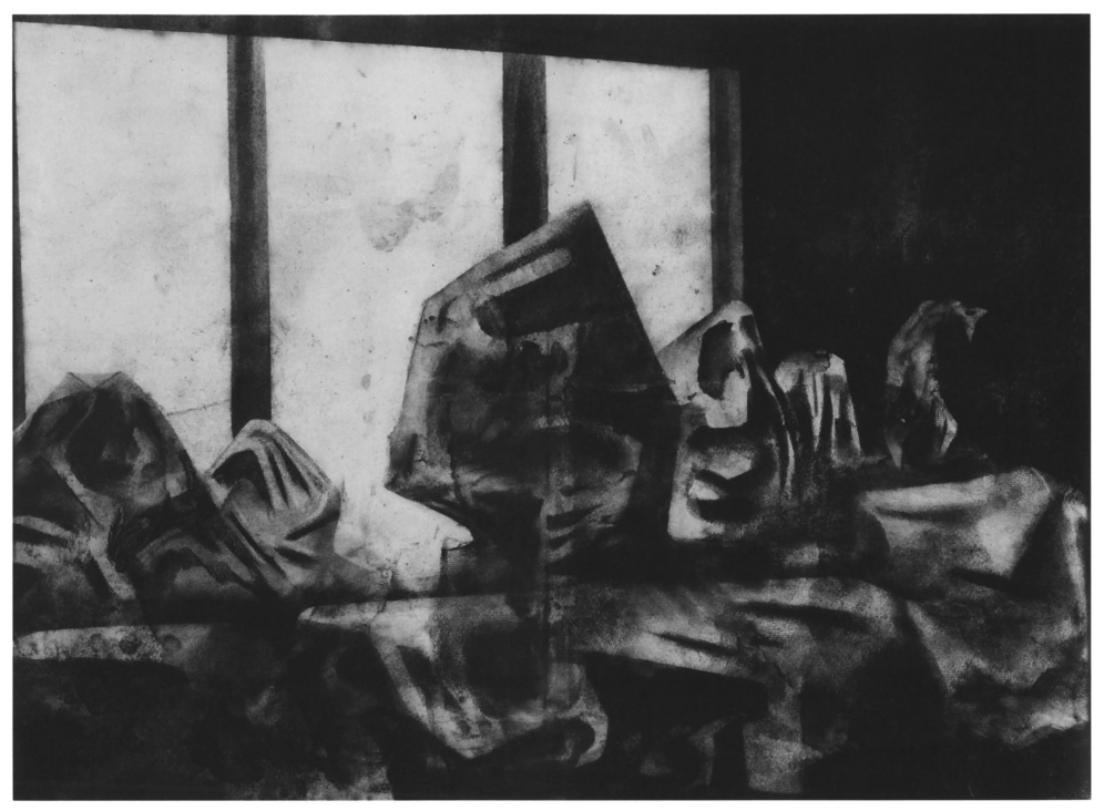 Håkon Bleken.. Dommerne-1970. Kulltegning Haugesund Billedgalleri