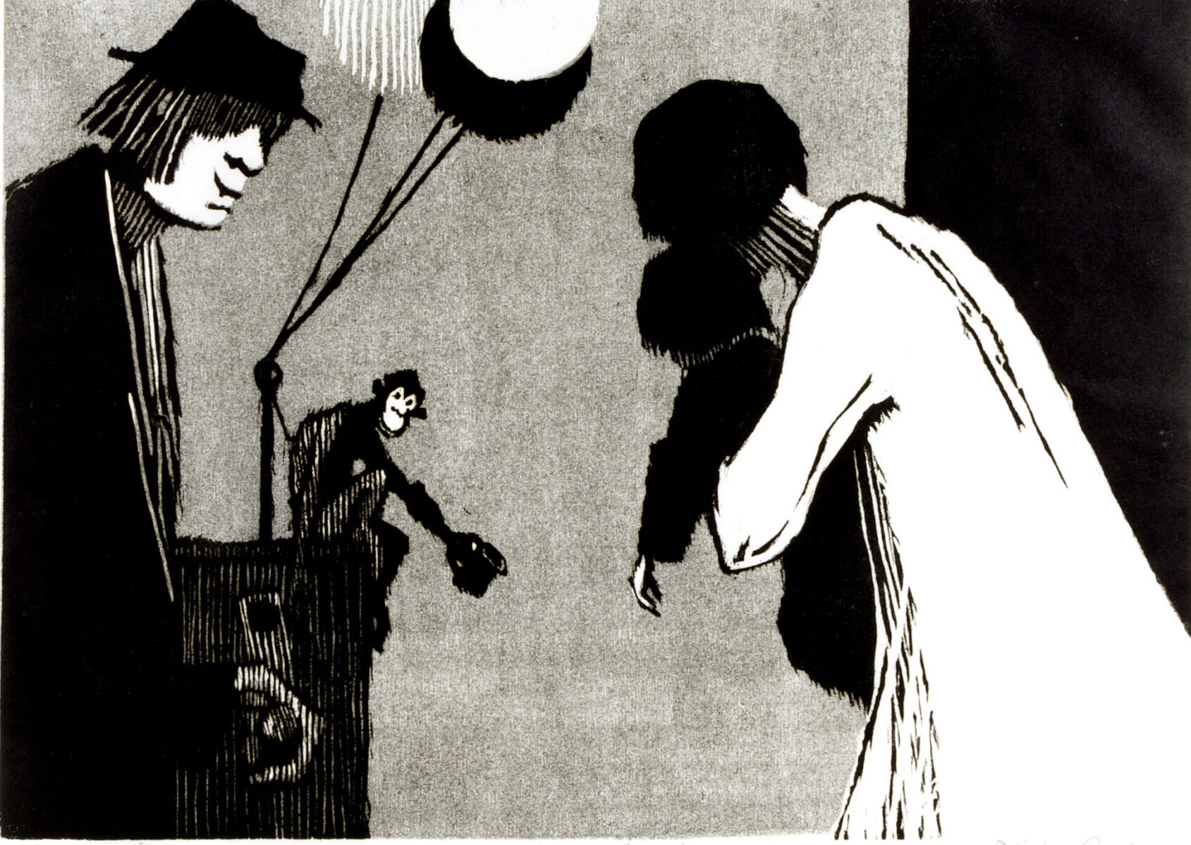 Niclas Gulbrandsen: Eidsvolls plass 2000, tresnitt, 300 x 420 mm